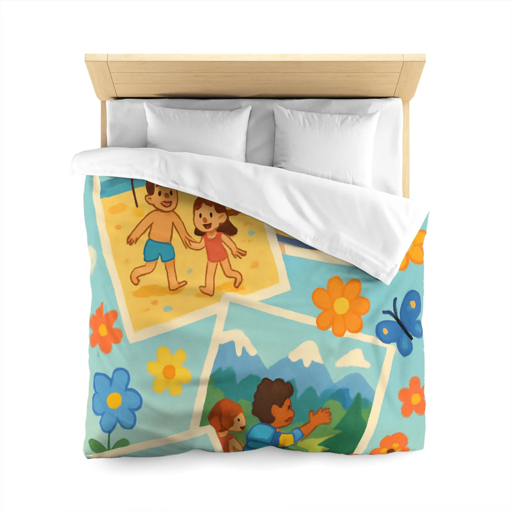 Housse de Couette Enfant : Aventures Ludiques en Été avec Amis et Nature