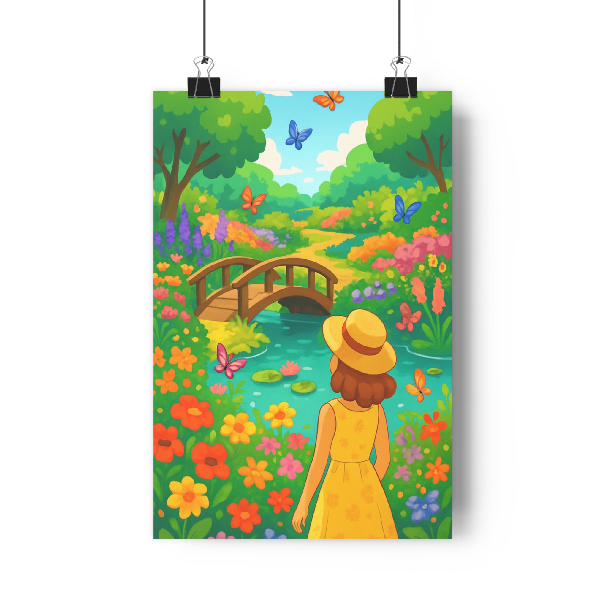 Poster décoratif vibrant nature art moderne vert cartoon joyeux salon enfant captivant coloré impression