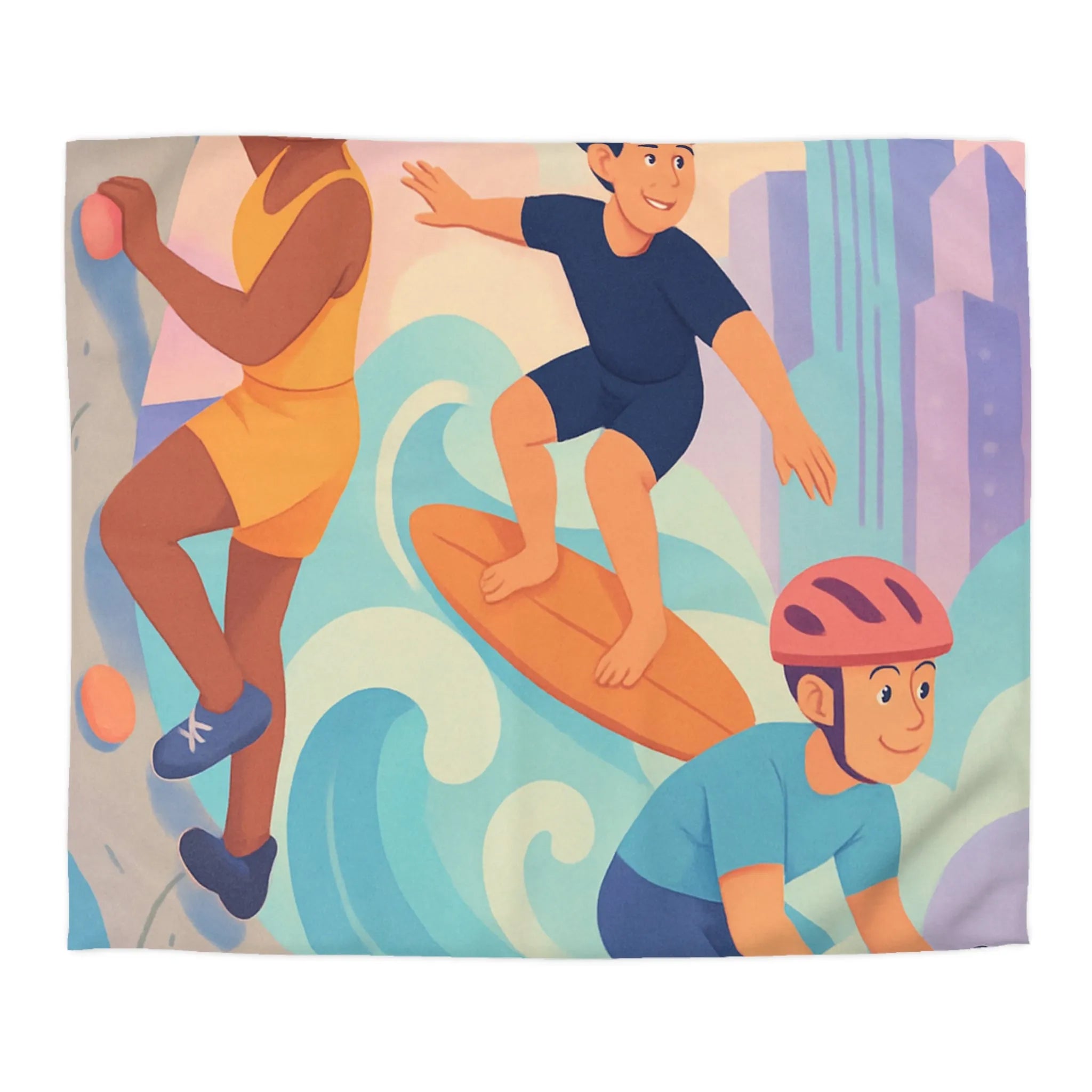 Housse de Couette Microfibre Art Graphique Contemporain Style Décoratif Chambre Tendance