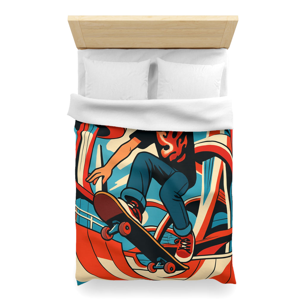 Housse de Couette Microfibre Motif Créatif Original Style Contemporain Chambre Élégante