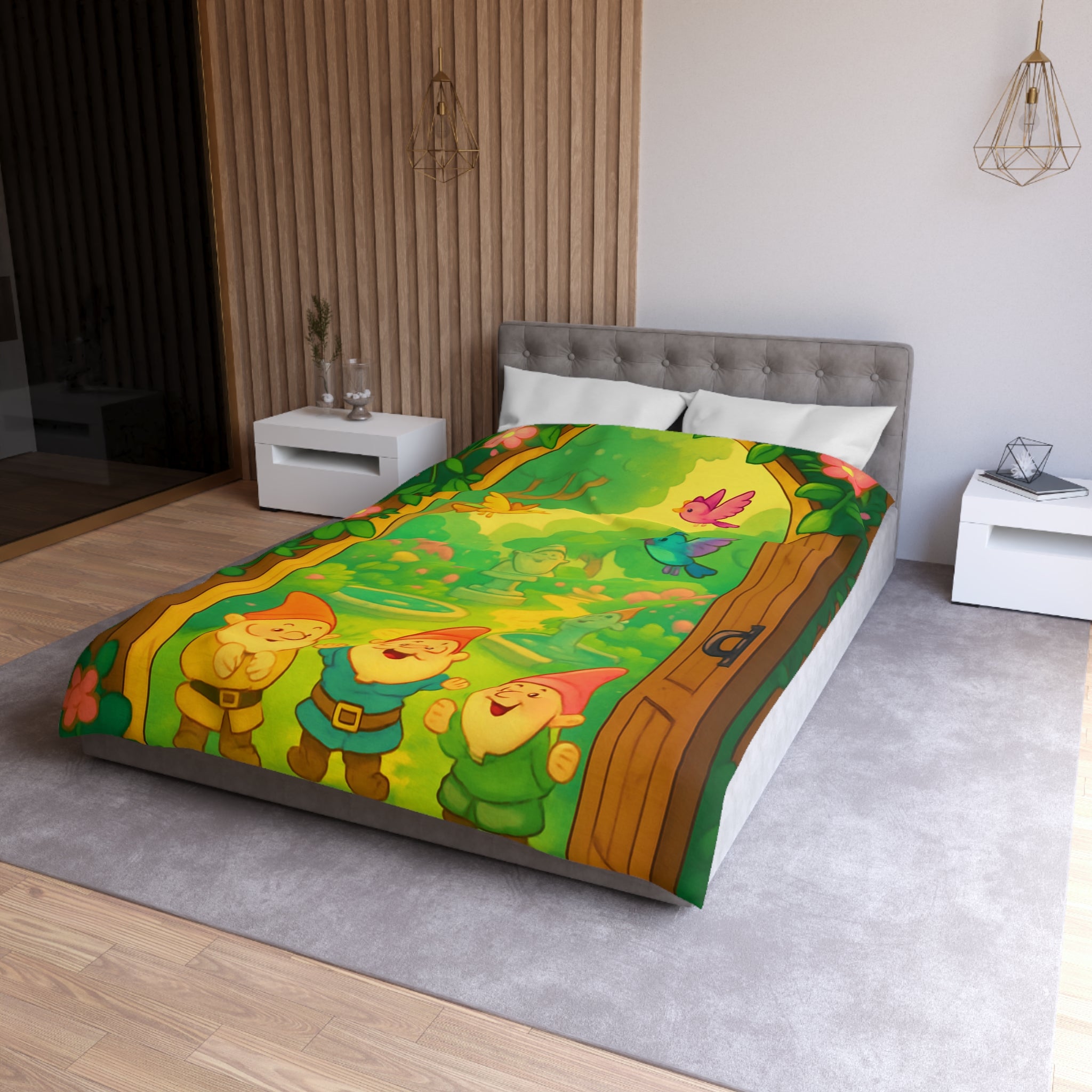 Housse de Couette Microfibre Motif Créatif Original Style Contemporain Chambre Élégante