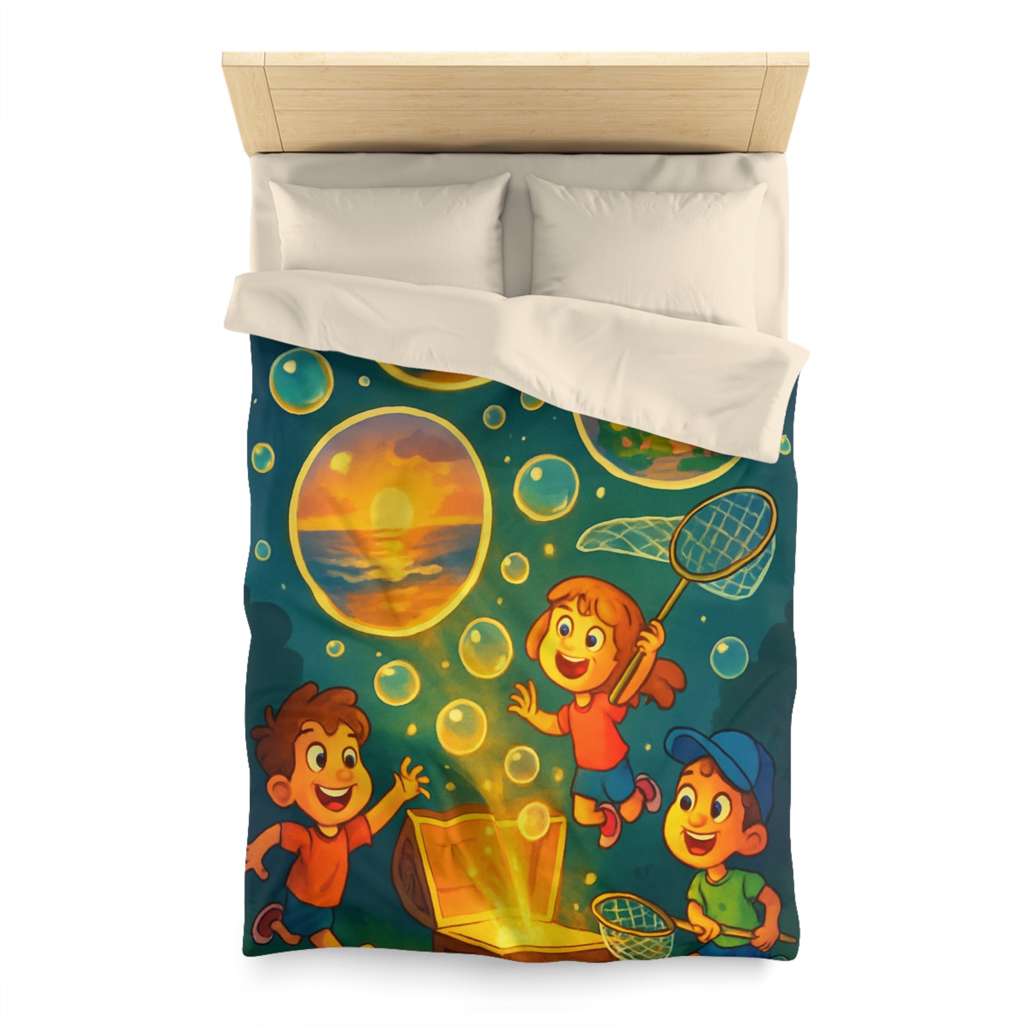 Housse de Couette Microfibre Motif Créatif Original Style Contemporain Chambre Élégante