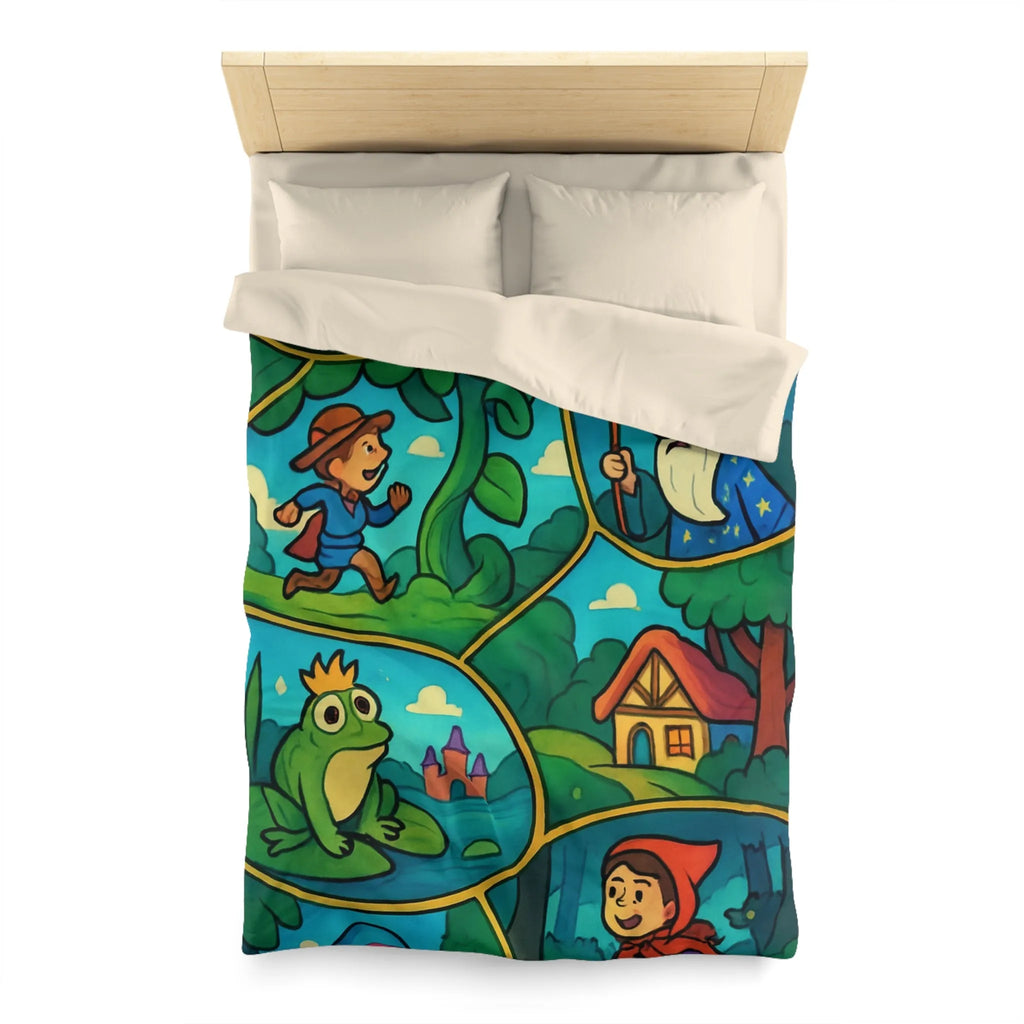 Housse de couette féerique avec illustrations magiques de contes de fées pour enfants rêveurs