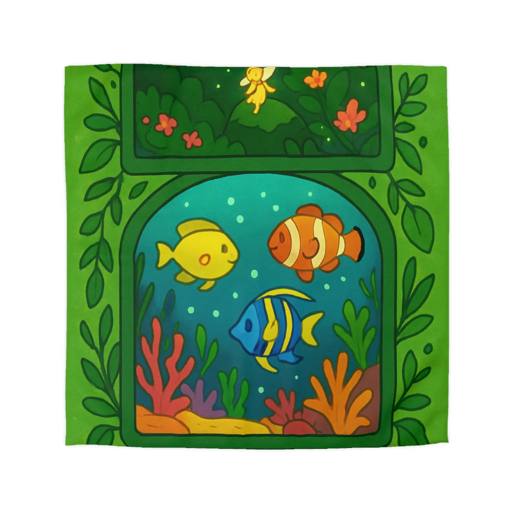 Housse de couette colorée avec motifs féeriques, océaniques et désertiques pour ambiance magique