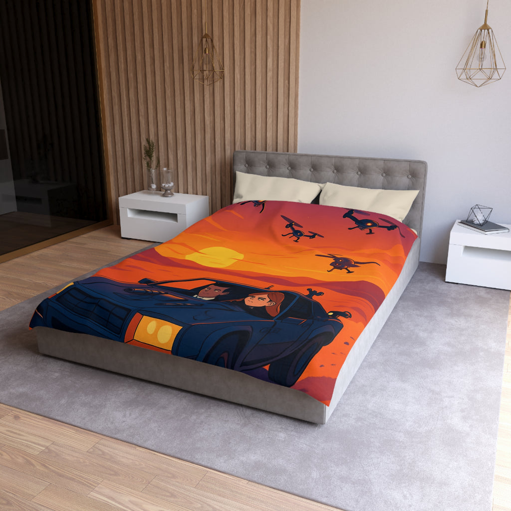 Housse de Couette Microfibre Illustration Unique Design Moderne Décoration Intérieure Raffinée