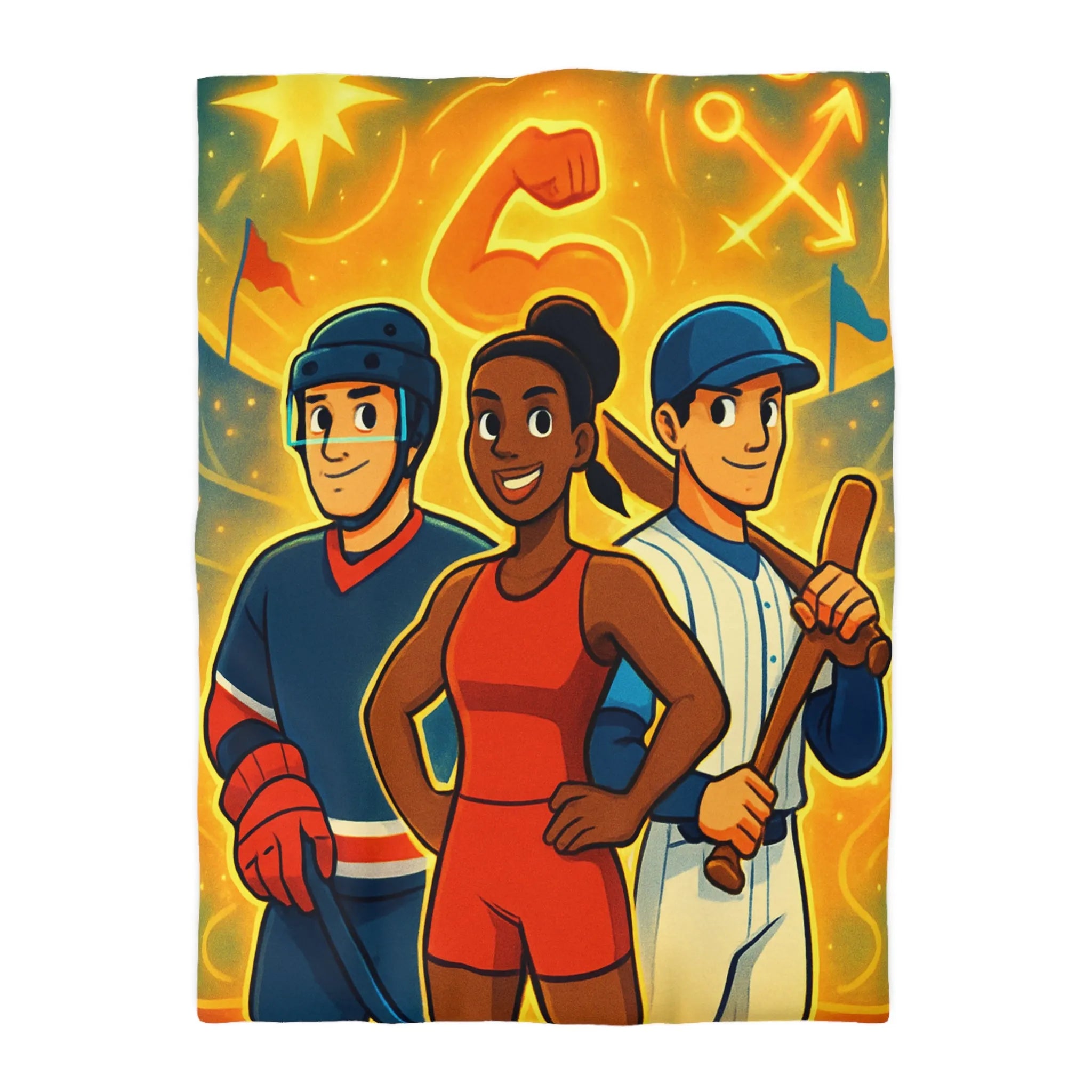 Housse de Couette Dynamique pour Enfants Inspirée par Sports avec Énergie et Couleurs Vives