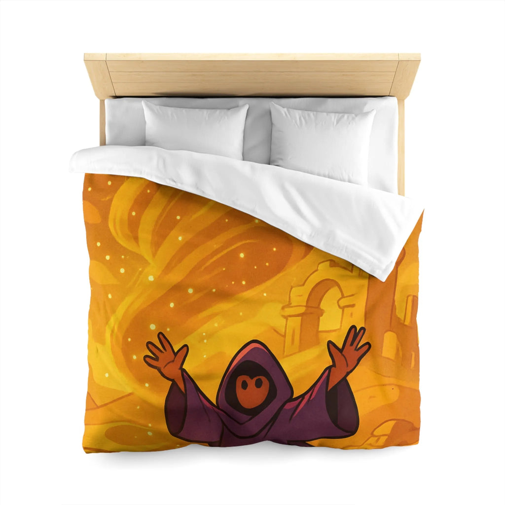 Housse de Couette Envoûtante avec Sorcier et Tempête de Sable en Arrière-Plan Mystique