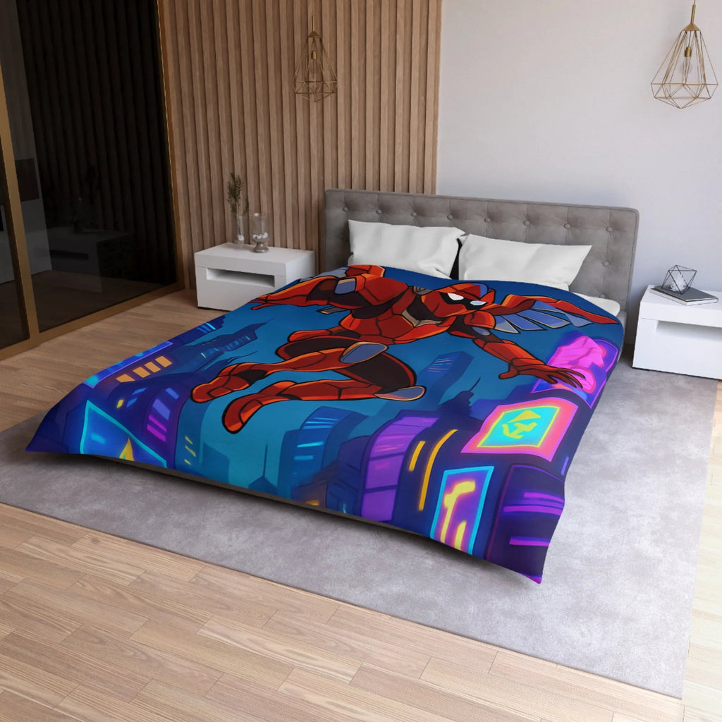 Housse de couette futuriste robotica rouge pour chambres d'enfants créatives et modernes