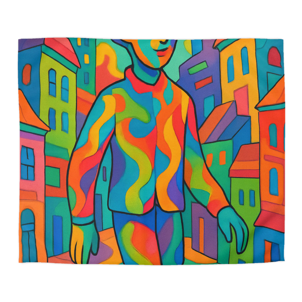 Housse de Couette Microfibre Motif Créatif Original Style Contemporain Chambre Élégante