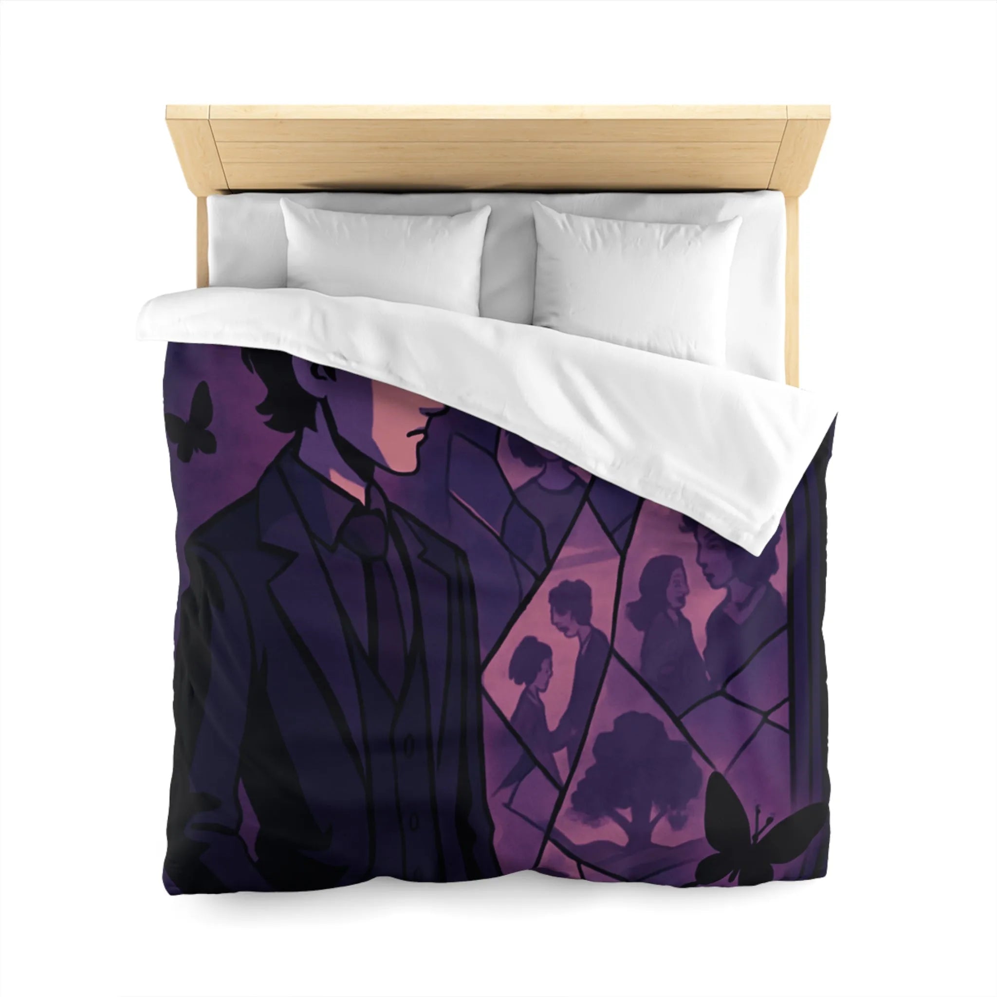 Housse de Couette Microfibre Art Graphique Contemporain Style Décoratif Chambre Tendance