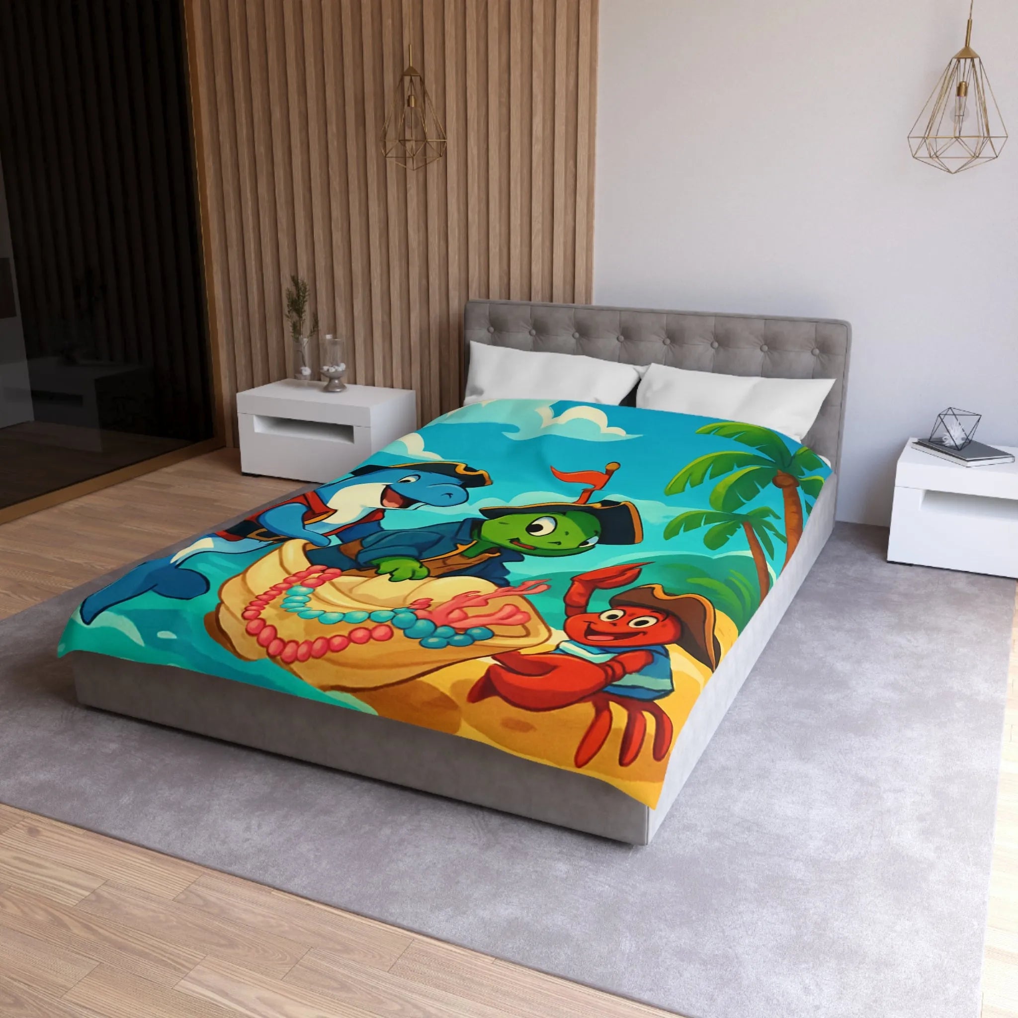 Ensemble pirate océanique pour chambre enfant avec animaux marins en costumes colorés