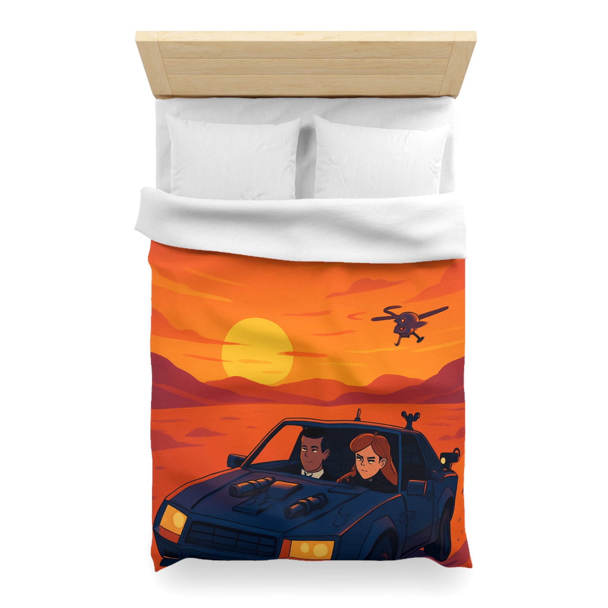 Housse de Couette Microfibre Illustration Unique Design Moderne Décoration Intérieure Raffinée