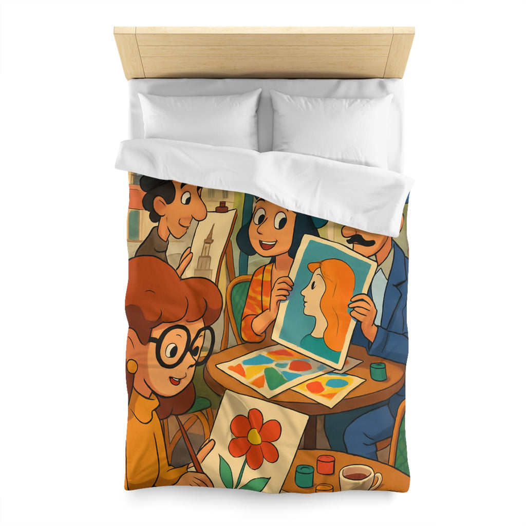 Housse de Couette Microfibre Illustration Unique Design Moderne Décoration Intérieure Raffinée