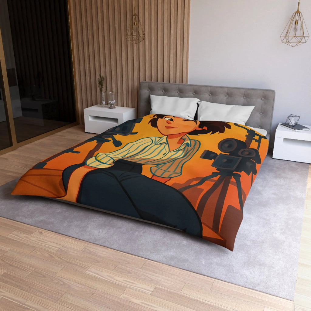 Housse de Couette Microfibre Art Graphique Contemporain Style Décoratif Chambre Tendance