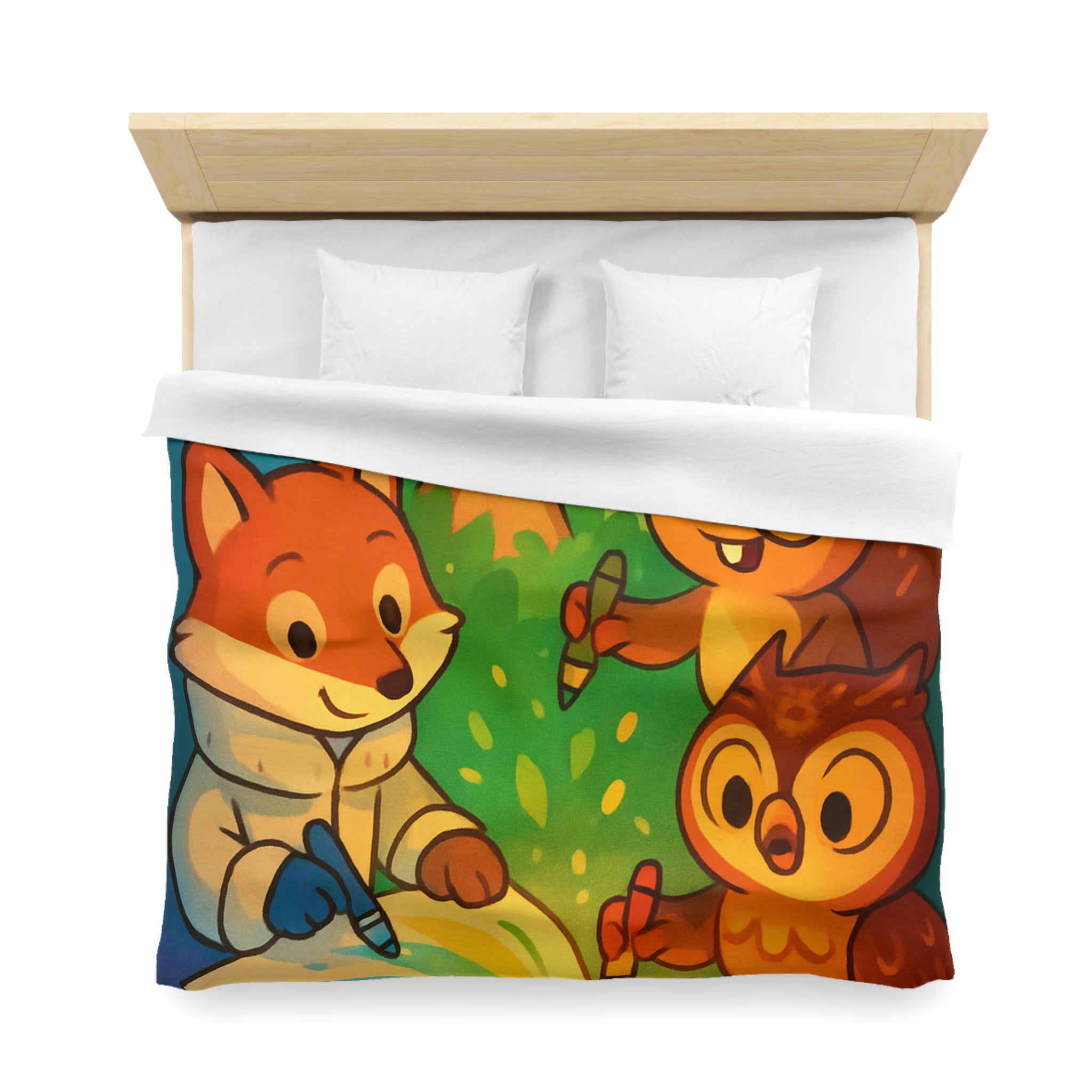 Housse de Couette Microfibre Illustration Unique Design Moderne Décoration Intérieure Raffinée