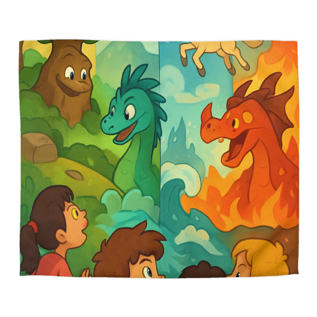 Housse de Couette Enfant Dragon Pegasus Forêt Féerie Animé Décor Magique Nature