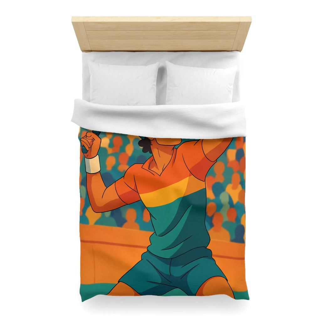 Housse de couette inspiration tennis avec élégance nocturne et couleurs vibrantes pour chambre moderne