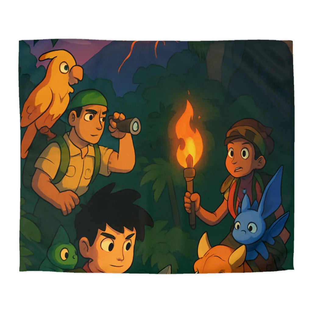 Explorez la jungle en famille avec des amis animaux et un volcan en éruption.