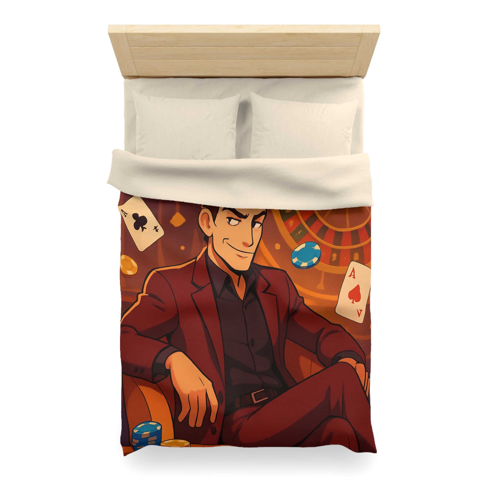 Housse de Couette Microfibre Motif Créatif Original Style Contemporain Chambre Élégante