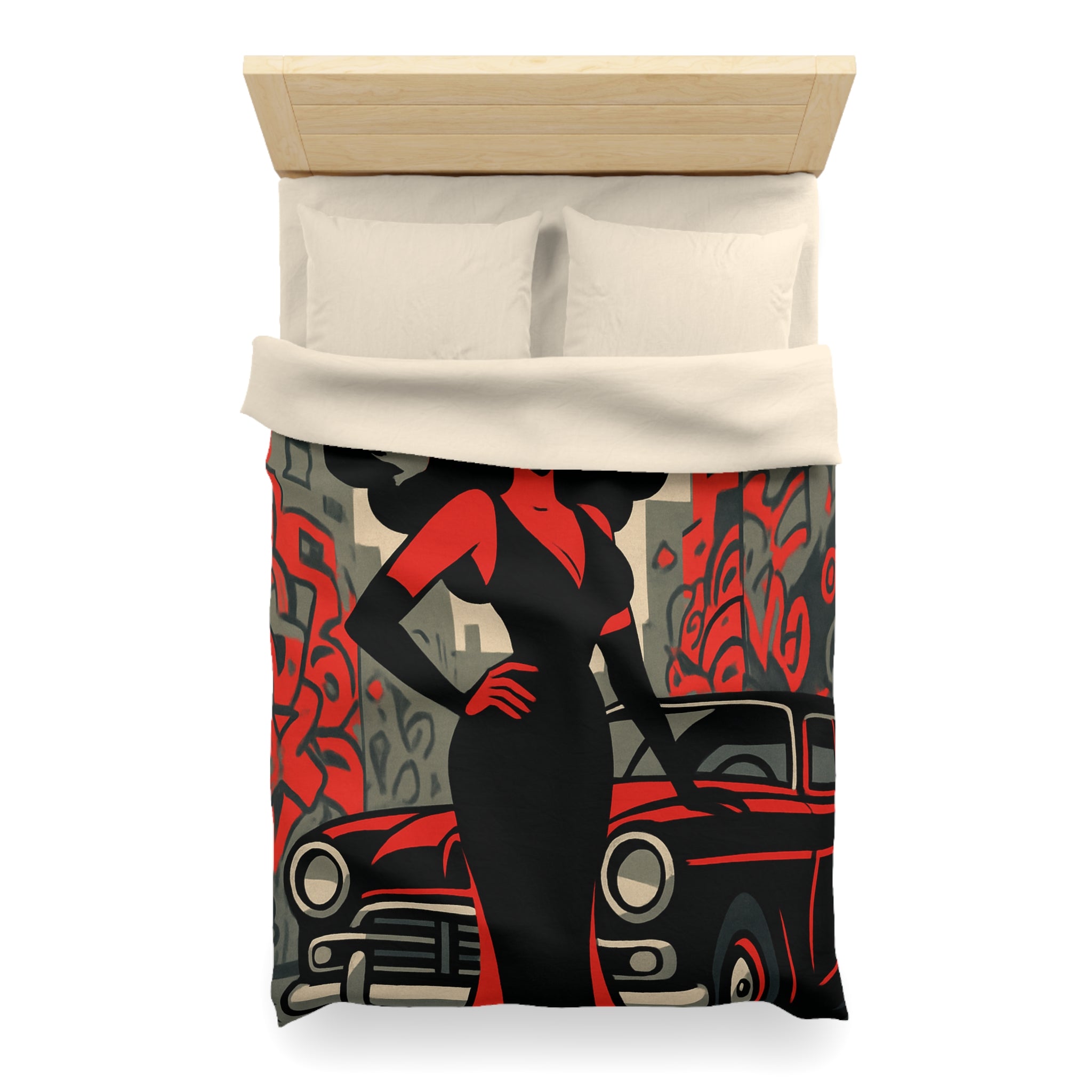 Housse de Couette Microfibre Design Artistique Moderne Décoration Chambre Confort Premium