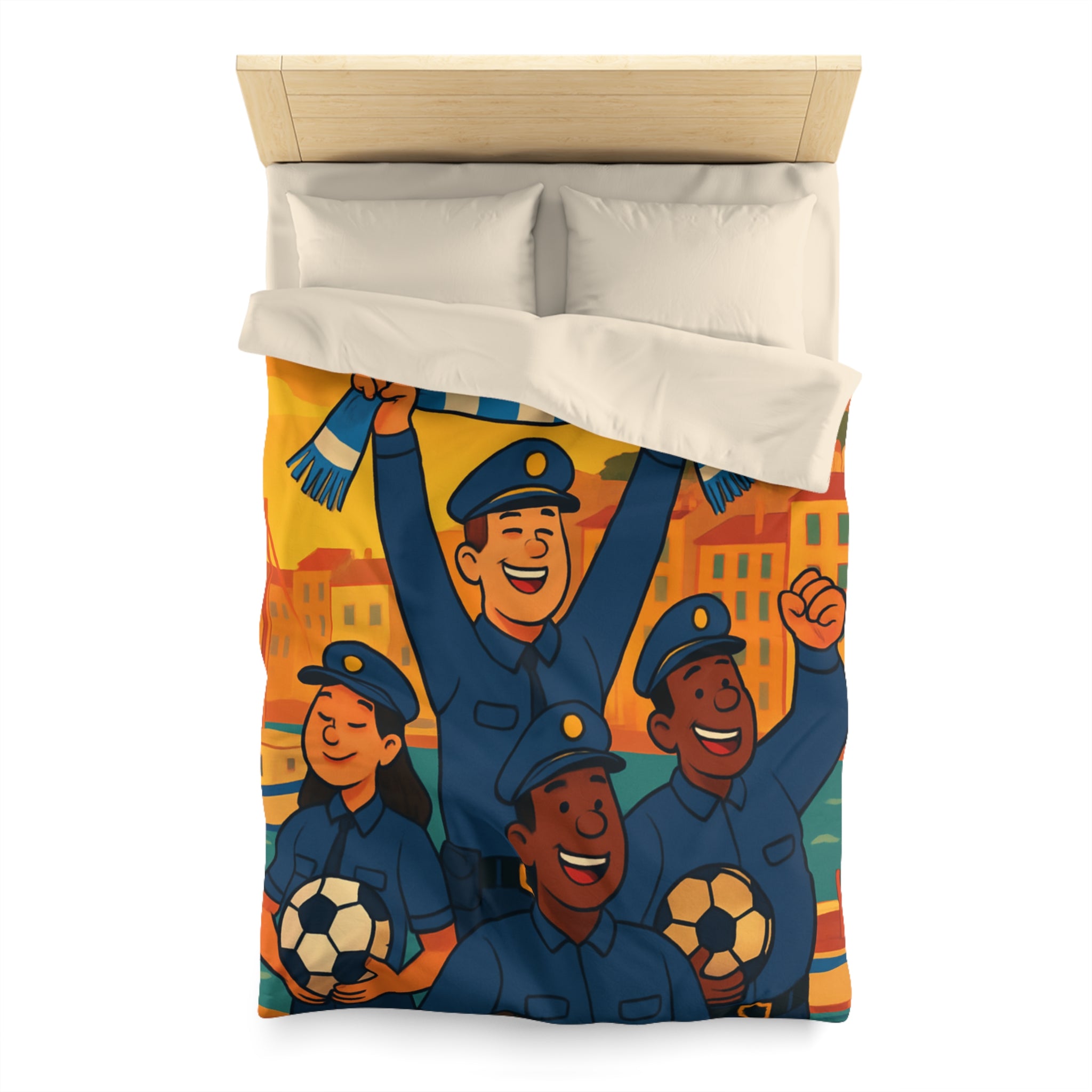 Housse de Couette Microfibre Illustration Unique Design Moderne Décoration Intérieure Raffinée