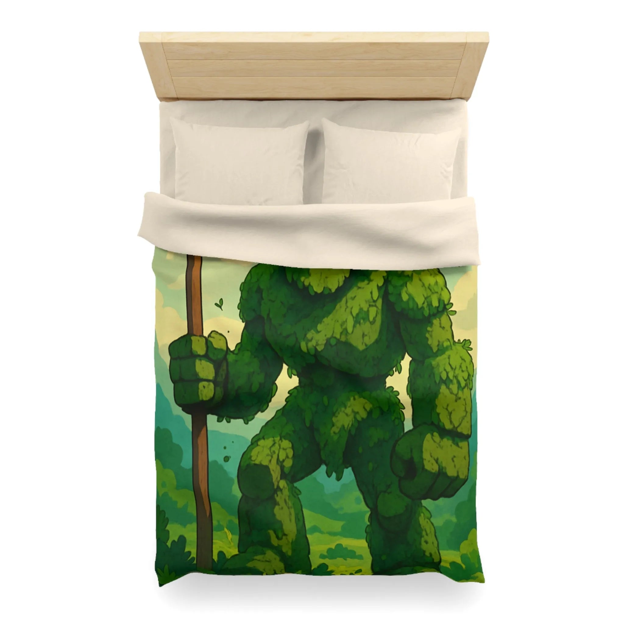 Housse de Couette avec Géant de Feuillage et Abeilles, Ambiance Fantaisiste Naturelle