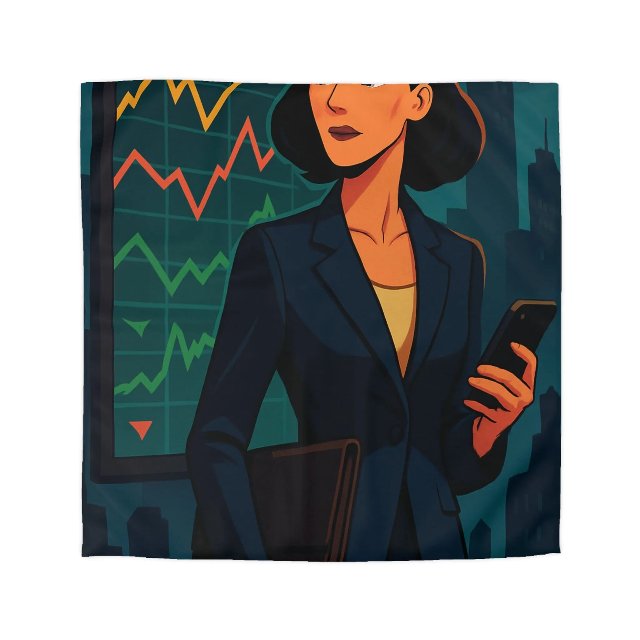 Housse de Couette Microfibre Art Graphique Contemporain Style Décoratif Chambre Tendance