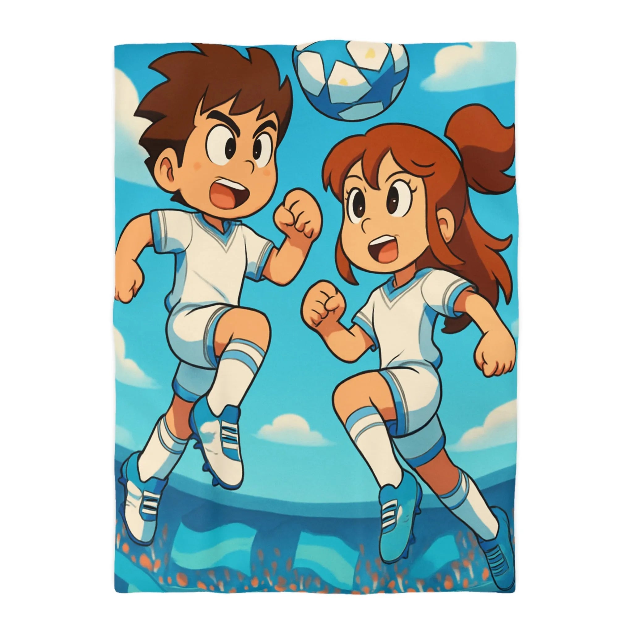 Housse de couette idéale pour jeunes fans de football avec personnages dynamiques