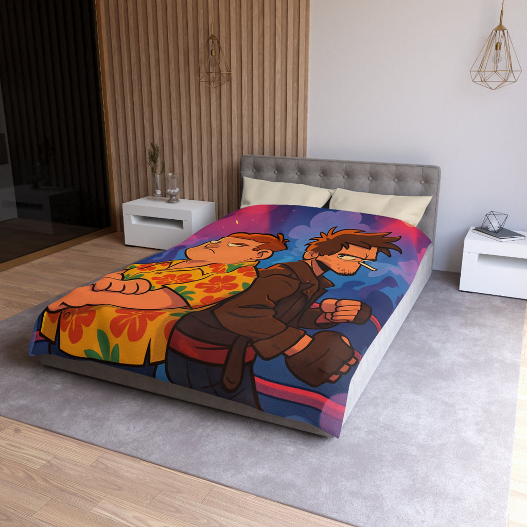 Housse de Couette Microfibre Illustration Unique Design Moderne Décoration Intérieure Raffinée