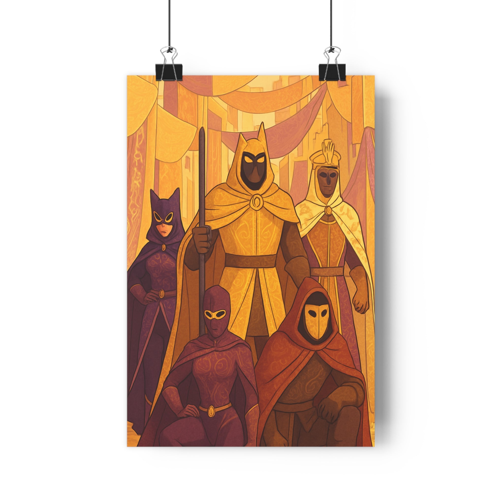 Poster décoratif animé doré pourpre mystique héroïque chambre salon bureau aventure mur intérieur 30x46