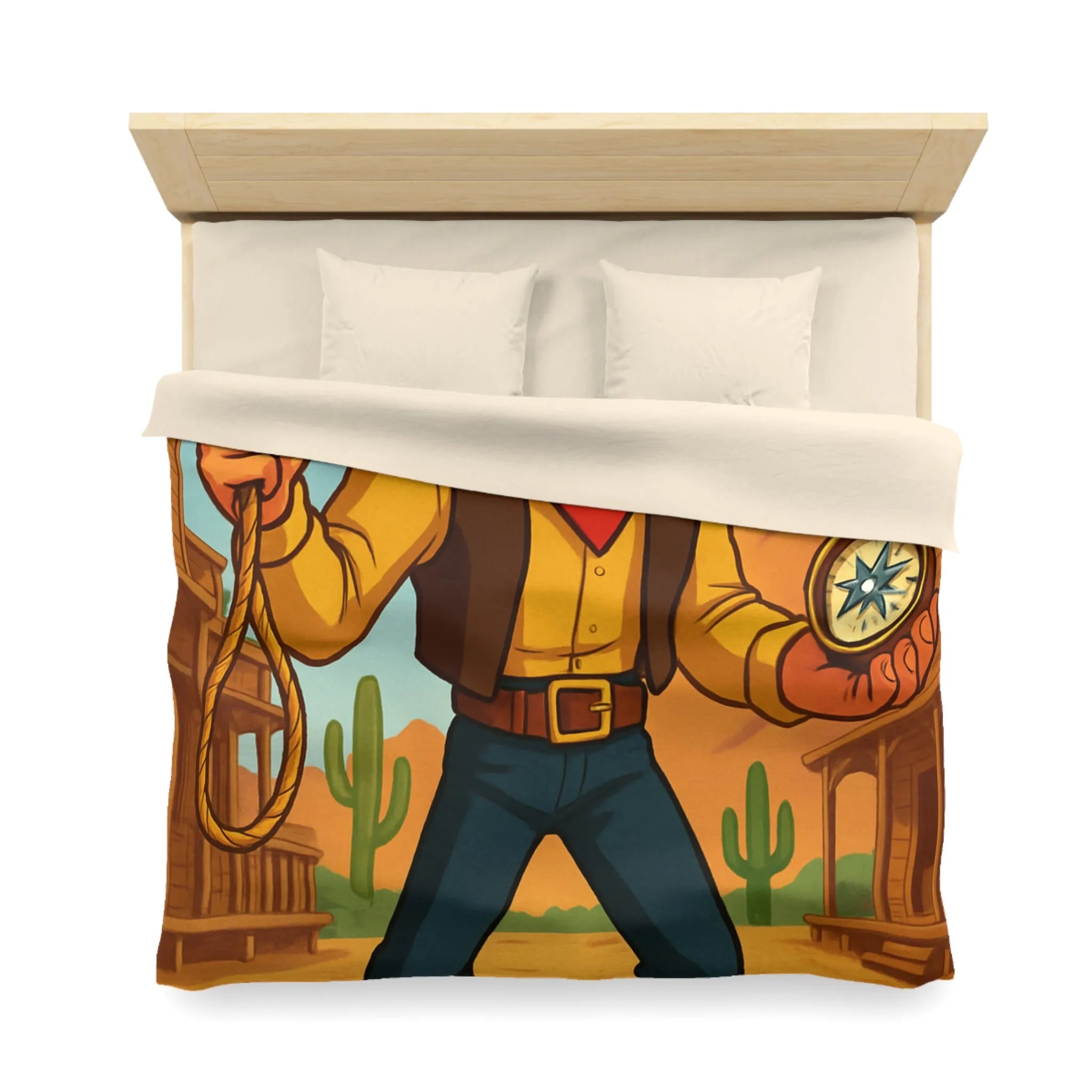 Cowboy Cartoonesque dans le Désert, Lasso et Boussole, Aventure Far West Humoristique