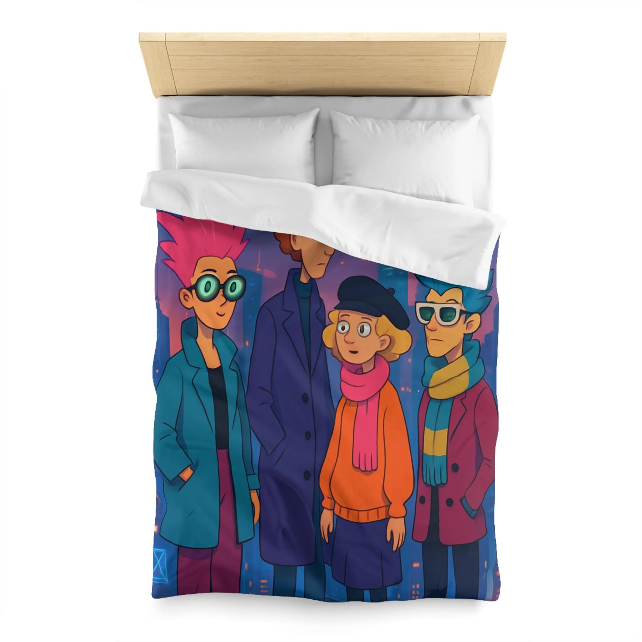 Éclat Pop Art : Style Audacieux et Couleurs Vives sur Housse de Couette Futuriste