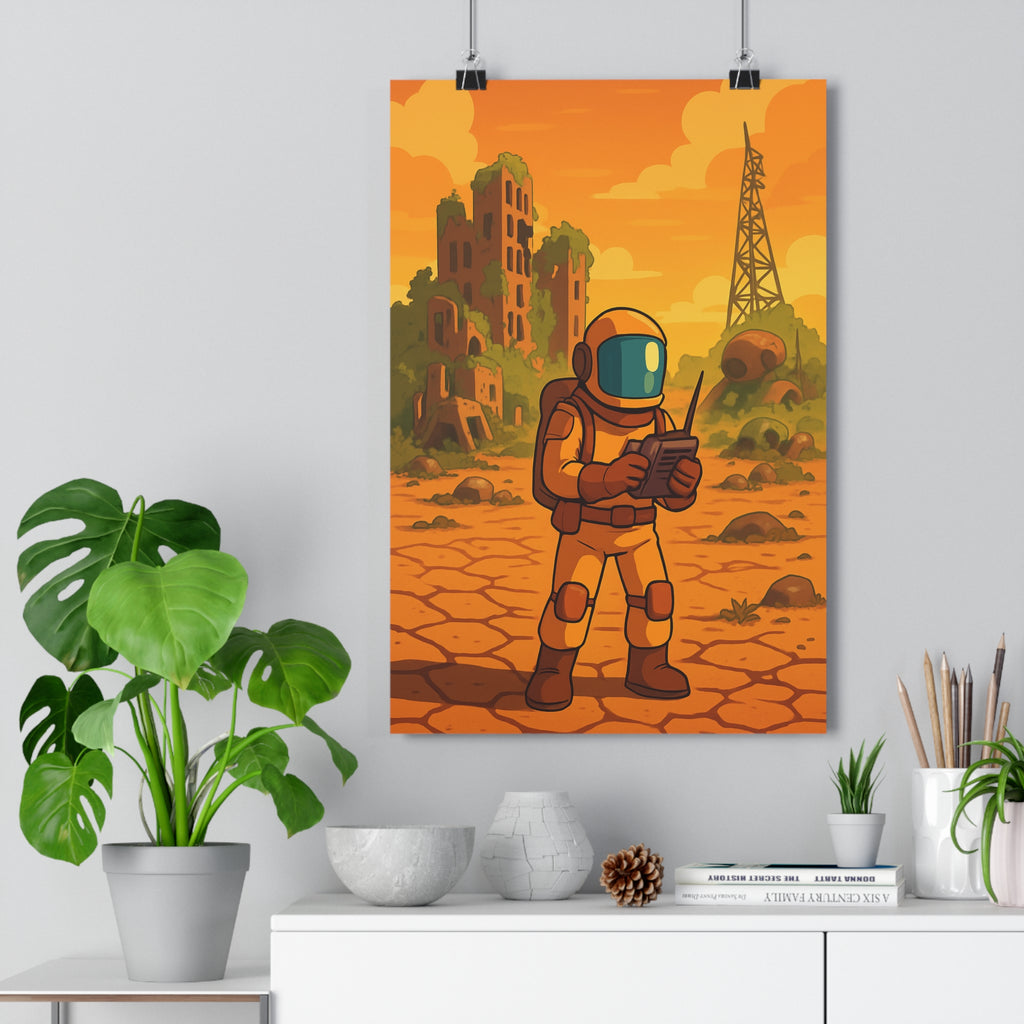 Poster décoratif aventure dessin animé désert mystérieux explorateur bureau chambre vibrant 30x46 moderne qualité