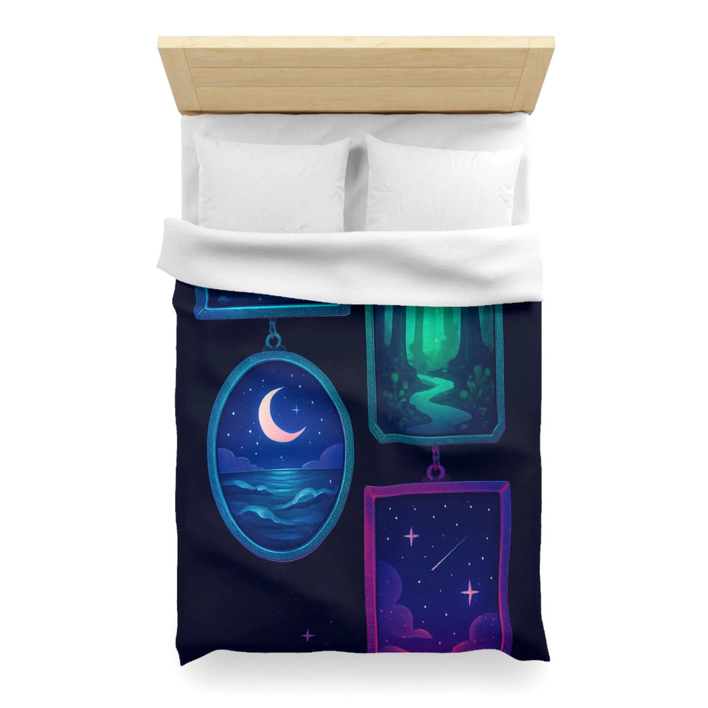 Housse de couette enchanteur avec motifs célestes et paysages rêveurs pour chambres relaxantes