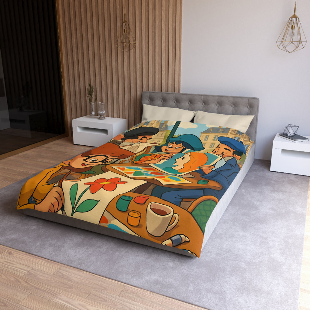 Housse de Couette Microfibre Illustration Unique Design Moderne Décoration Intérieure Raffinée