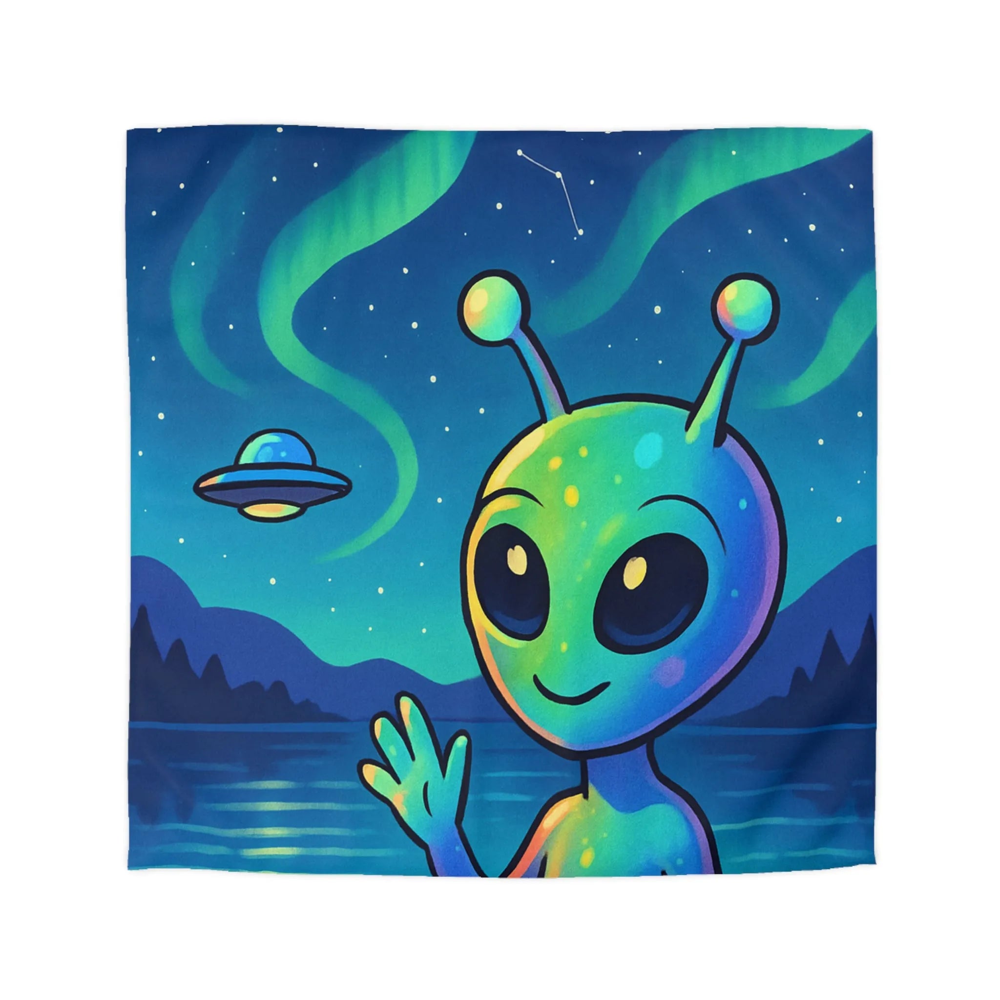 Housse de Couette Microfibre Art Graphique Contemporain Style Décoratif Chambre Tendance