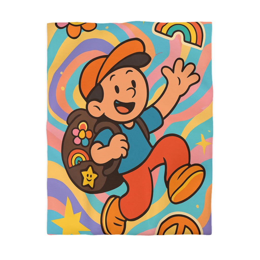 Housse de Couette Microfibre Illustration Unique Design Moderne Décoration Intérieure Raffinée