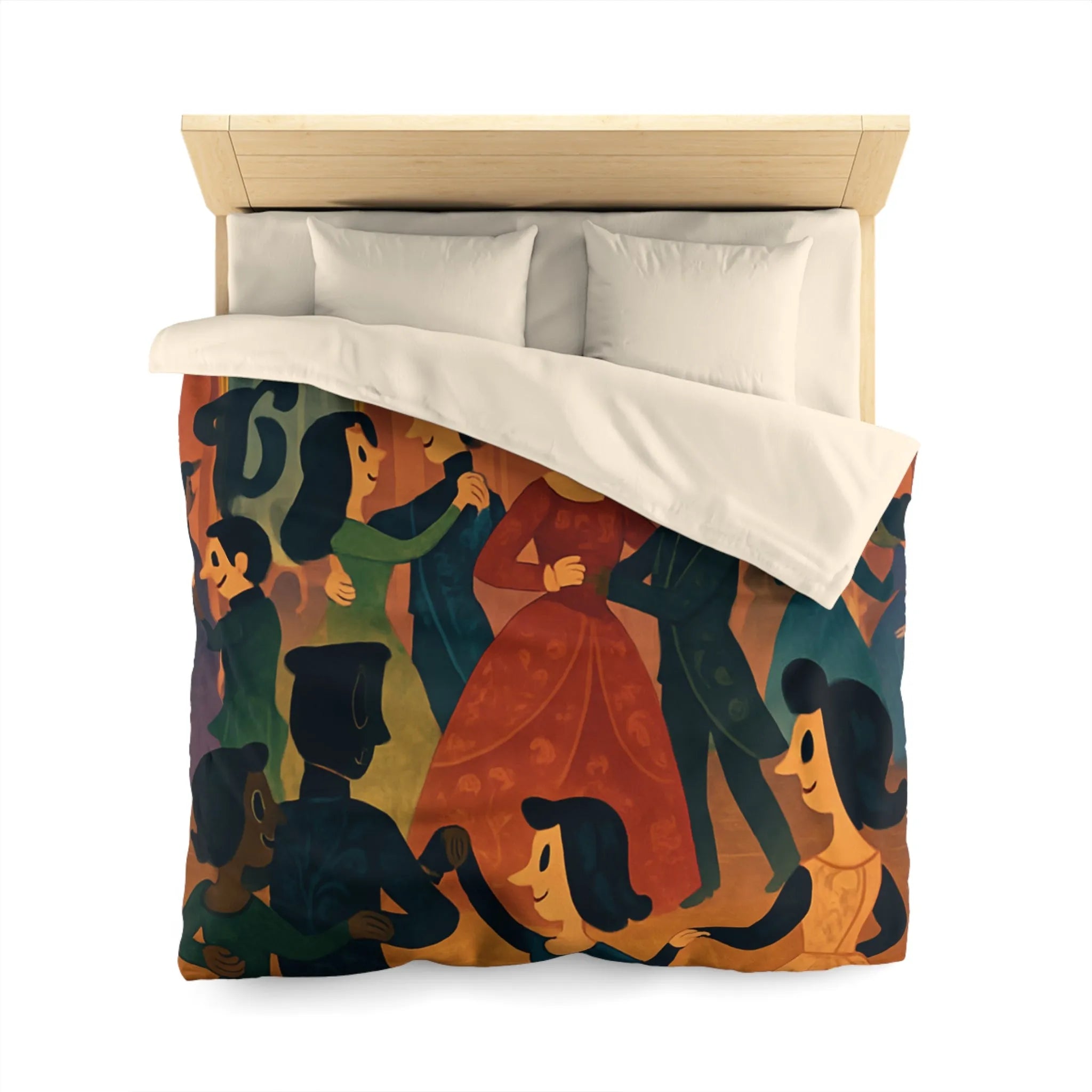 Élégant Bal de l'Époque Romantique dans une Splendeur de Couleurs Chaudes et Riche