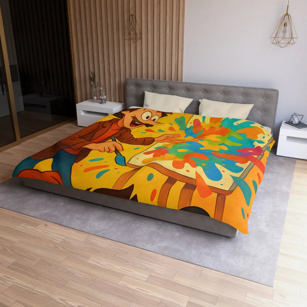 Housse de couette inspirée d'artiste créatif avec explosion de couleurs vibrantes et joyeuses