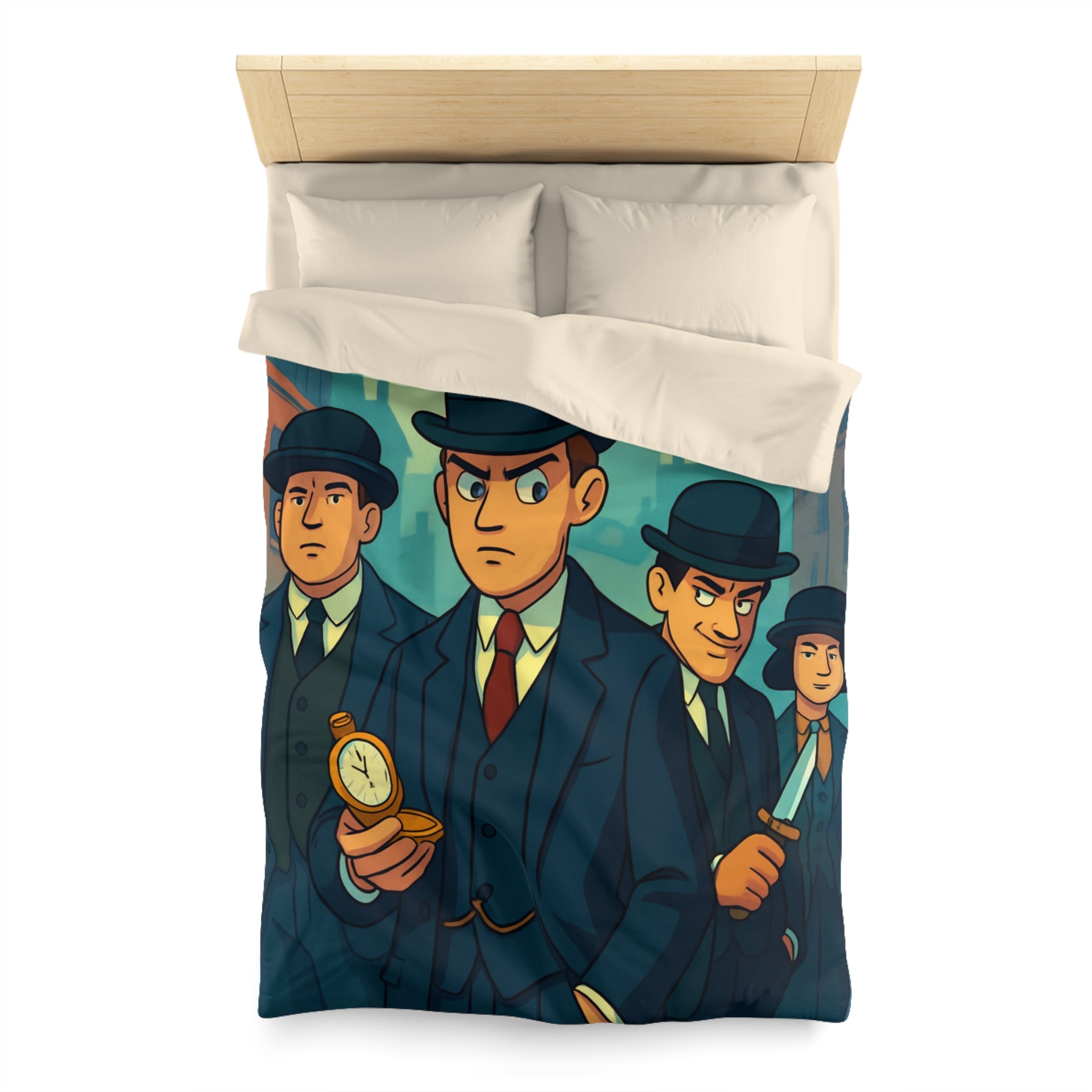 Housse de Couette Microfibre Design Artistique Moderne Décoration Chambre Confort Premium