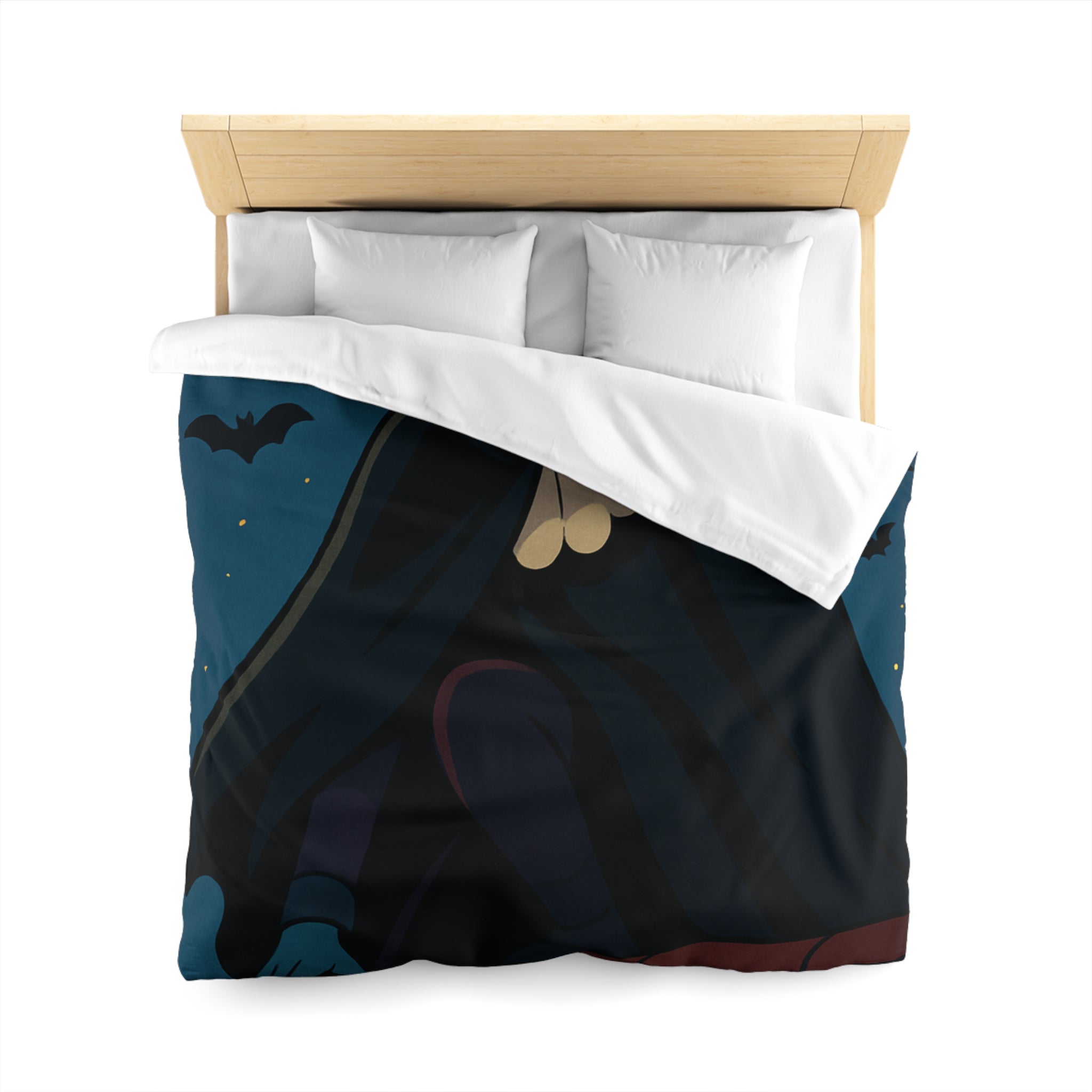 Masque Joker Coloré Sous Pleine Lune avec Chauves-Souris sur une Toiture Effrayante