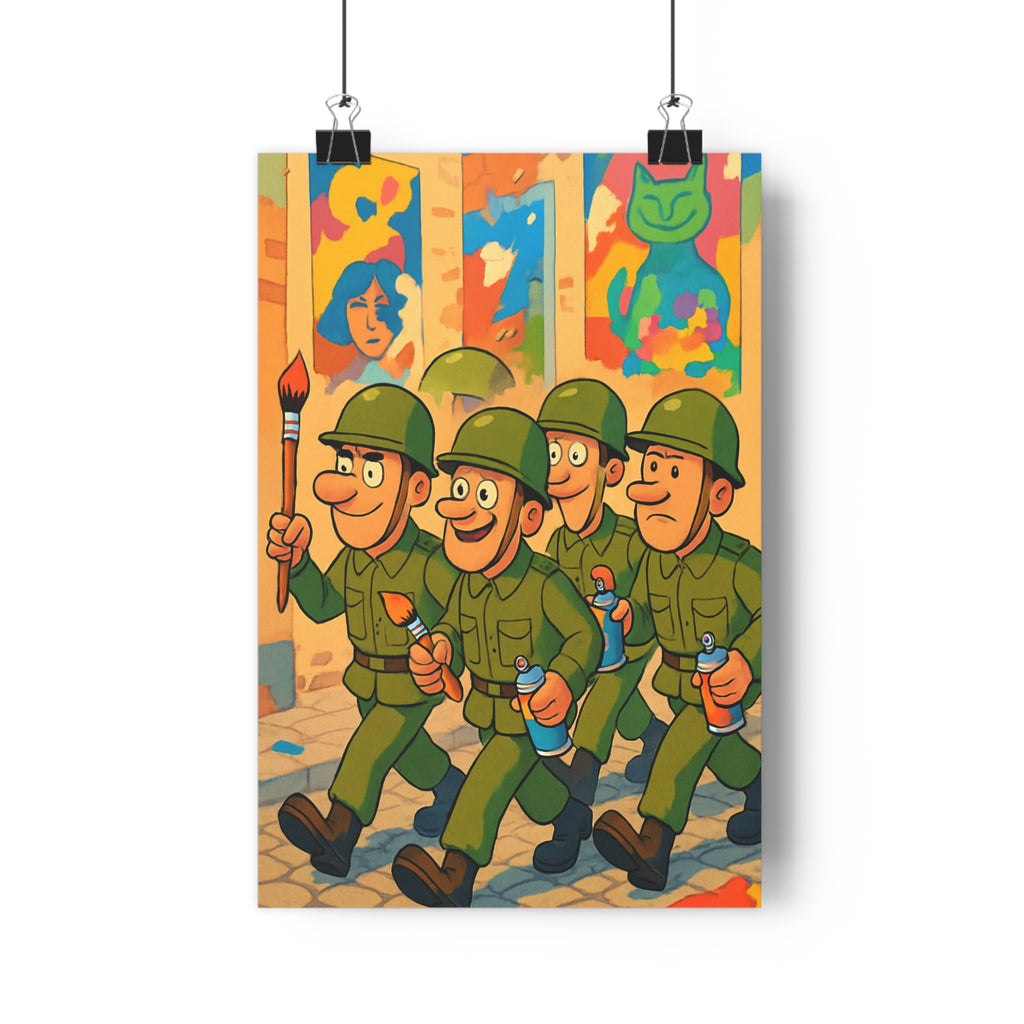 Poster décoratif cartoon multicolore joyeux artistique salon chambre créatif dynamique ludique original vibrant satirique