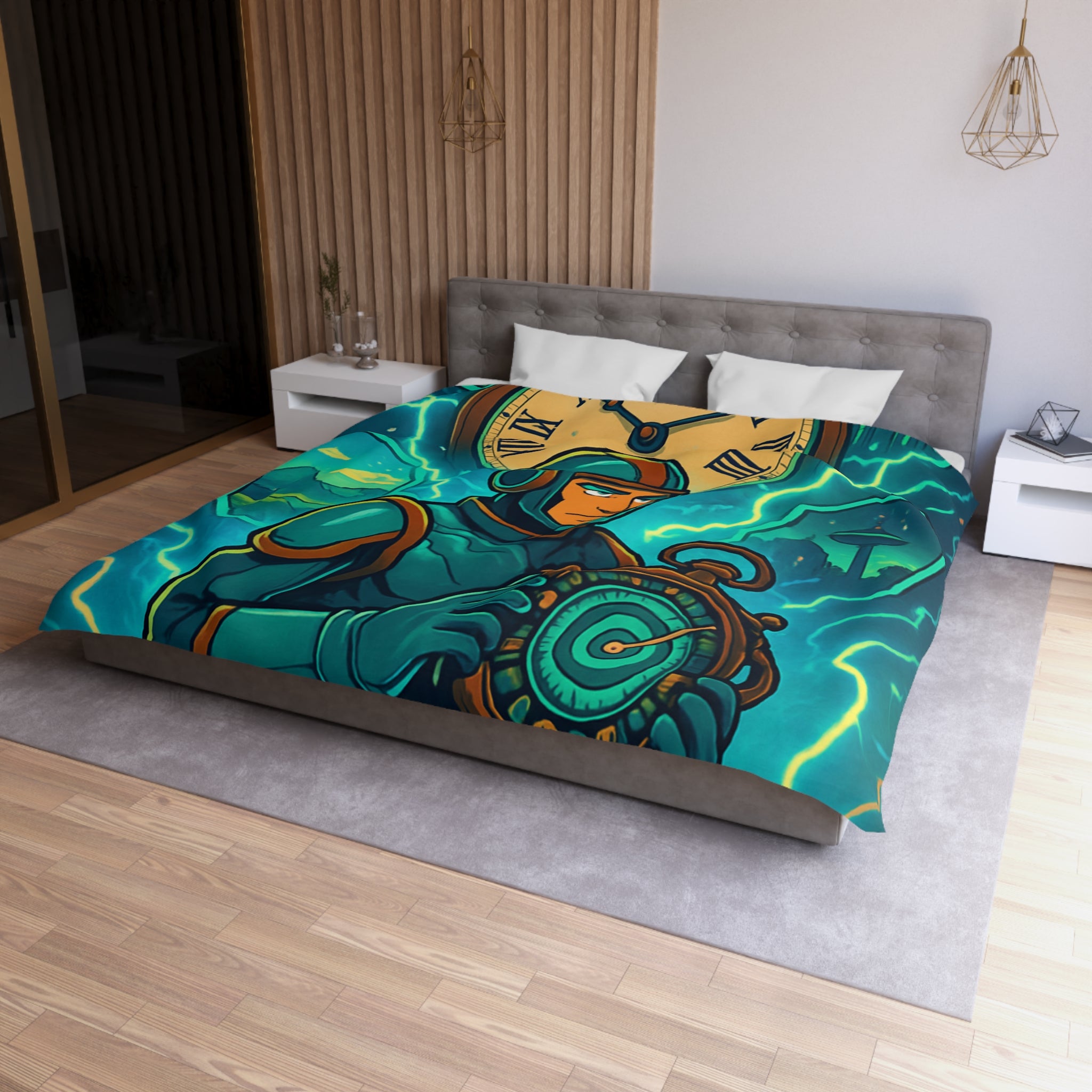 Housse de Couette Microfibre Illustration Unique Design Moderne Décoration Intérieure Raffinée