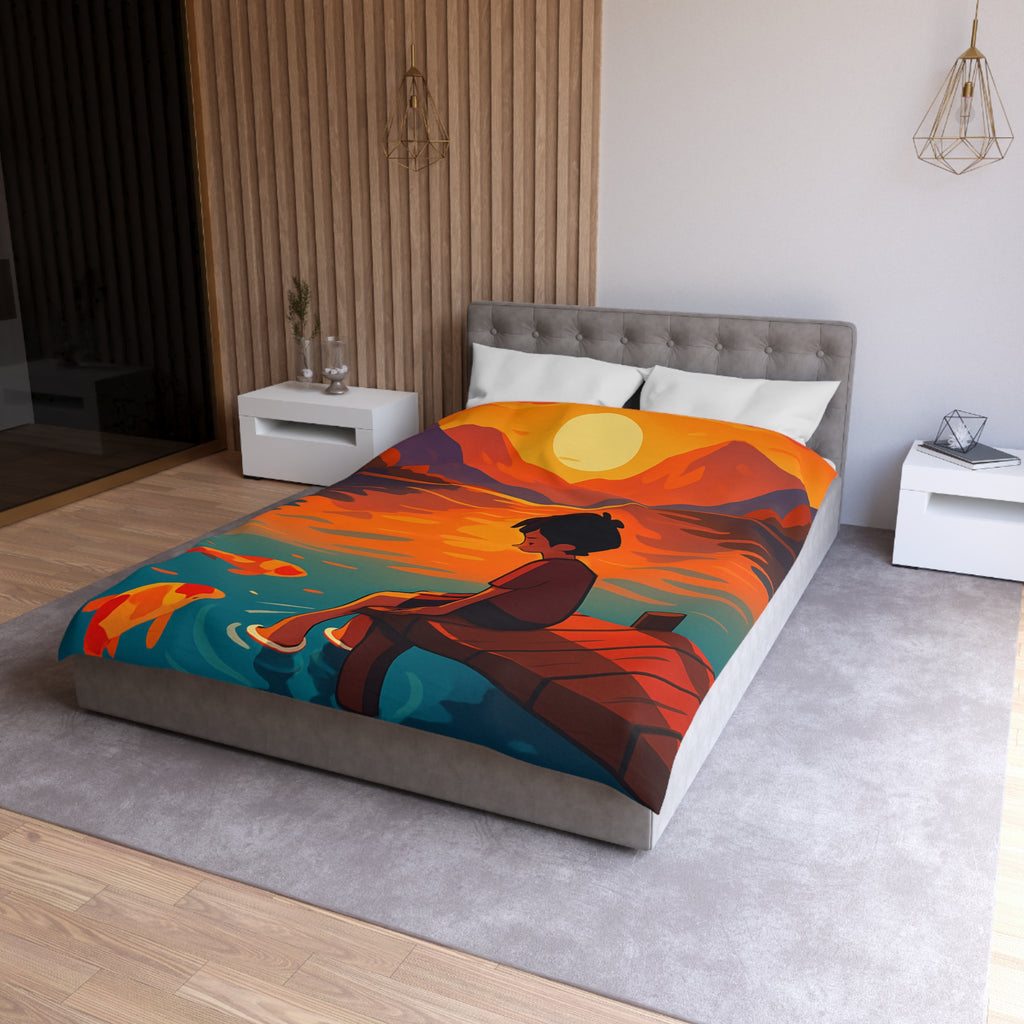 Housse de Couette Microfibre Design Artistique Moderne Décoration Chambre Confort Premium