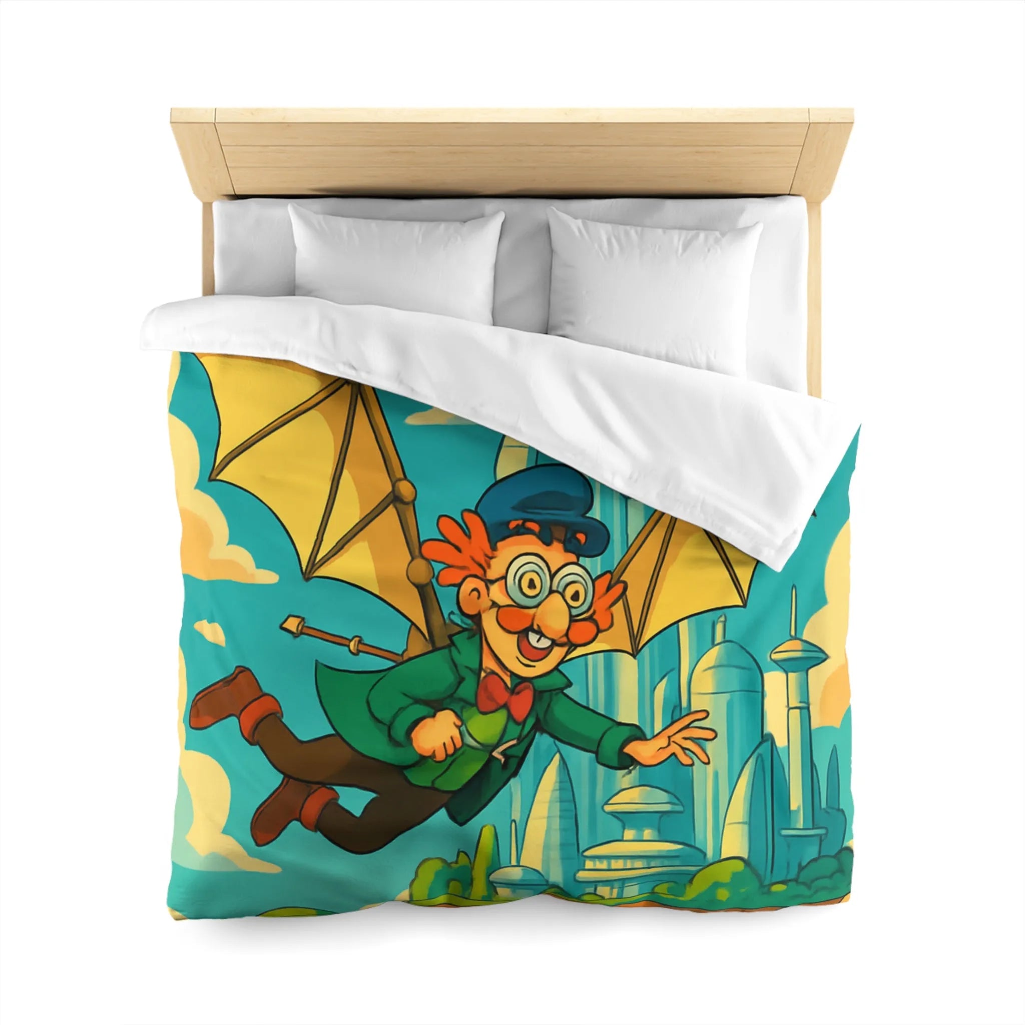 Housse de Couette Microfibre Art Graphique Contemporain Style Décoratif Chambre Tendance