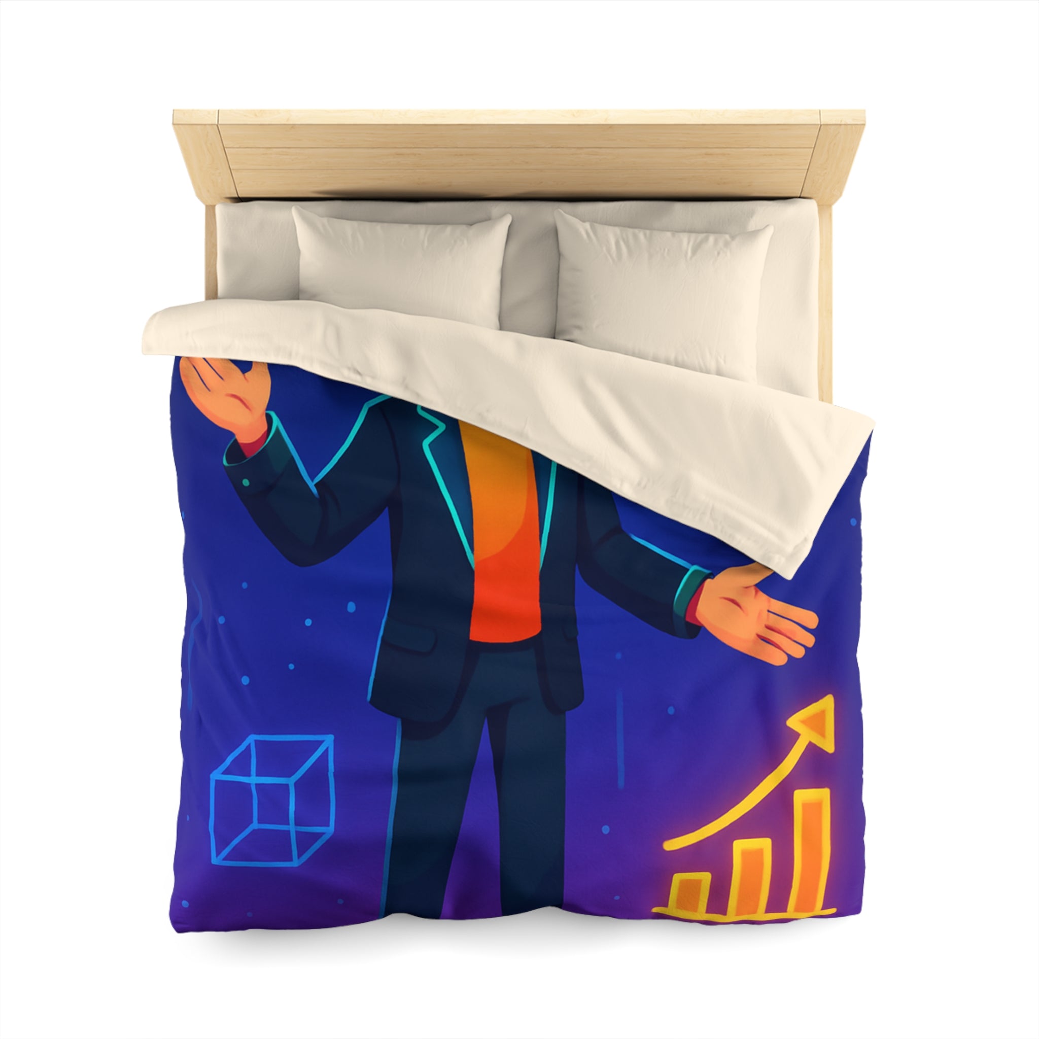 Housse de Couette Microfibre Motif Créatif Original Style Contemporain Chambre Élégante