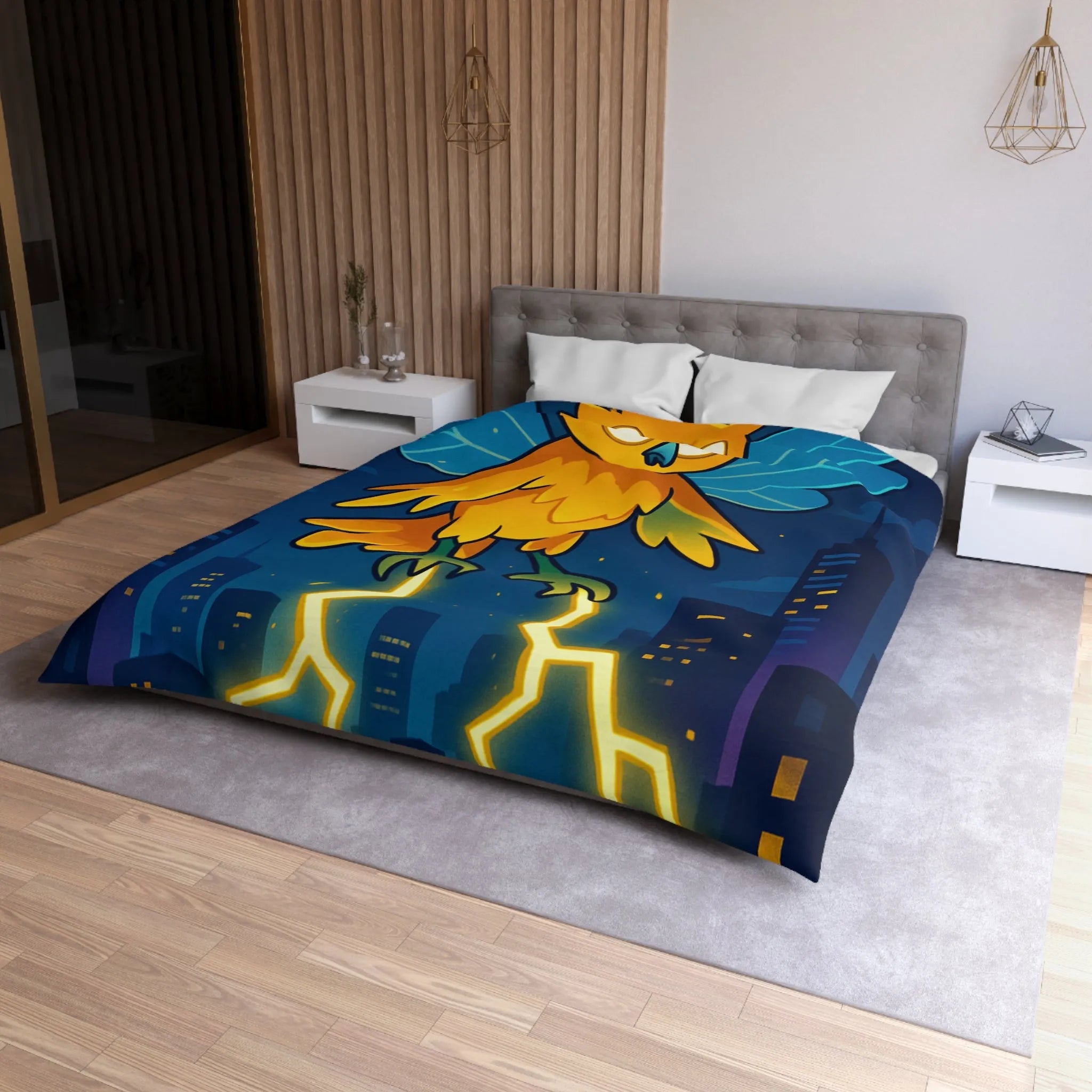 Housse de Couette Microfibre Art Graphique Contemporain Style Décoratif Chambre Tendance