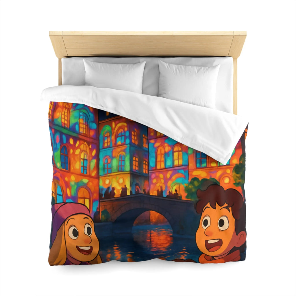 Envolez-vous vers un rêve coloré avec lanterne magique et château illuminé