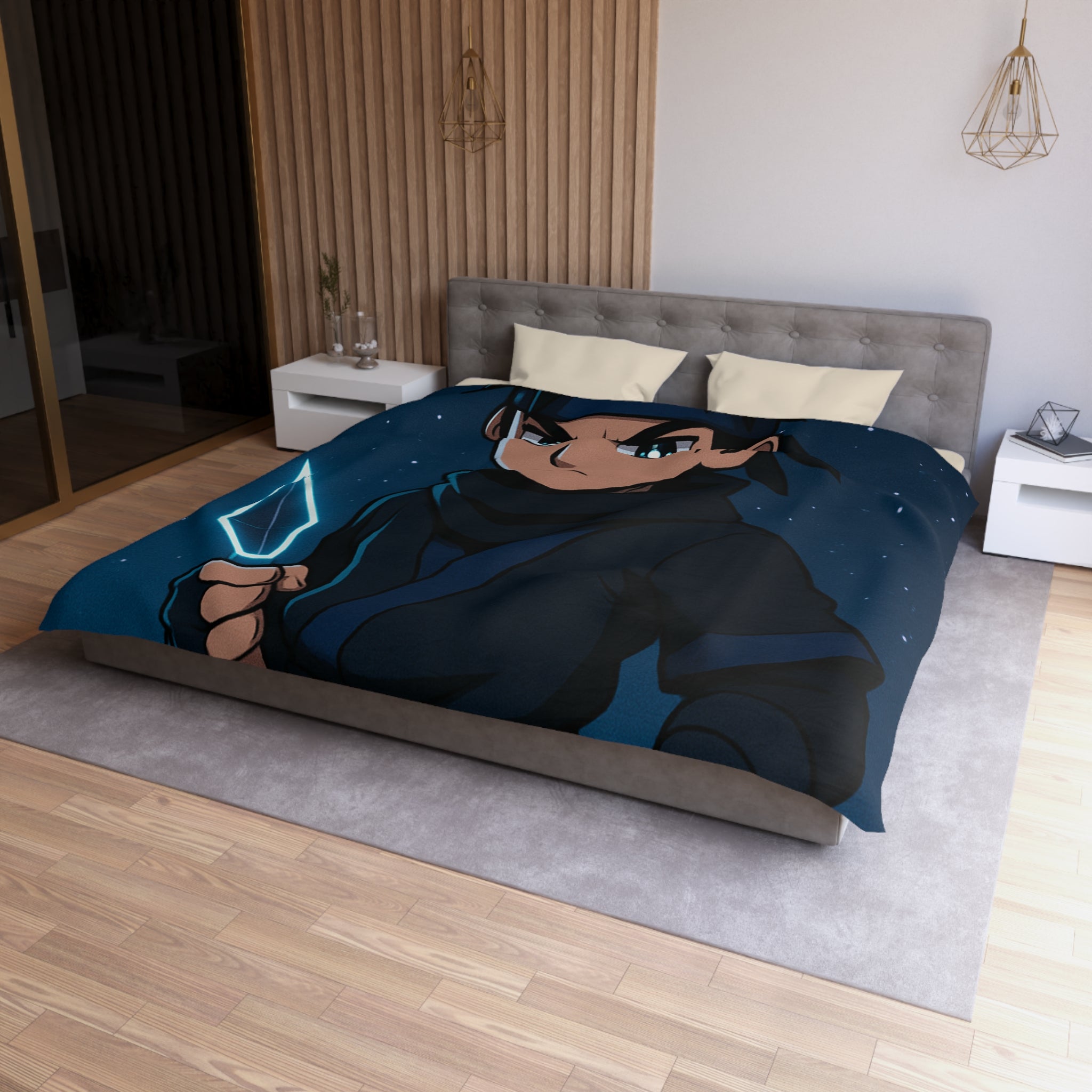 Housse de Couette Microfibre Illustration Unique Design Moderne Décoration Intérieure Raffinée