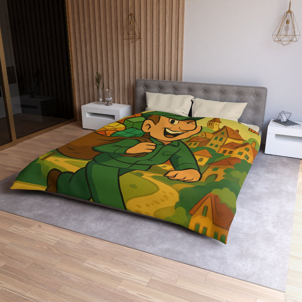 Housse de Couette Microfibre Motif Créatif Original Style Contemporain Chambre Élégante